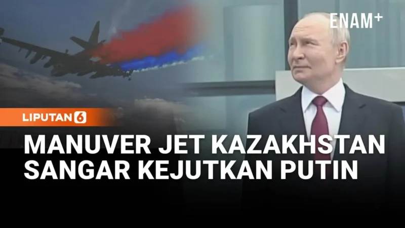 Sangar Manuver Jet Tempur Kazakhstan Kejutan Putin, Keluarkan Asap 3 Warna Bendera Rusia